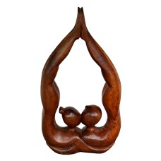 Wooden Brown Abstract Acrobatic Kissing