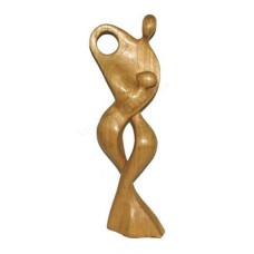 Wooden Natural Abstract Dancing Couple Sculpture