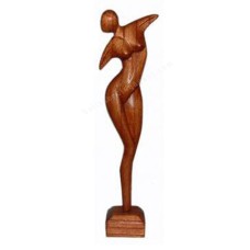 Wooden Brown Abstract Ballerina Sculpture