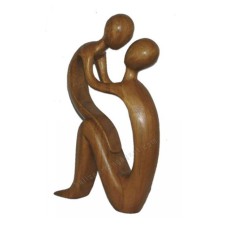 Wooden Natural Abstract Mother And Child