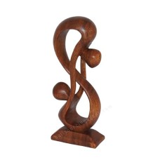 Wooden Brown Gymnast Abstract Sculpture