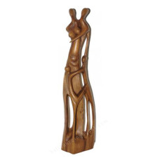 Wood Brown Abstract Happy Family Sculpture