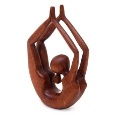 Wooden Brown Acrobatic Abstract Sculpture