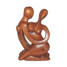 Wooden Brown Abstract Sitting Couple Love