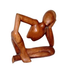 Wooden Brown Abstract Sculpture Daydreaming