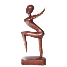 Wooden Abstract Brown Ballerina Sculpture