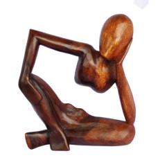 Wooden Brown Abstract Daydreaming Sculpture