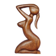 Wooden Brown Abstract Nude Sculpture