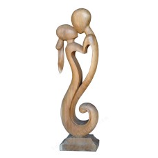 Wooden Abstract Everlasting Kiss Sculpture Large