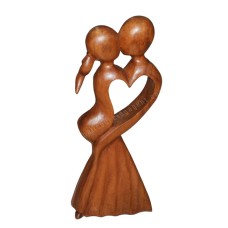 Wooden Abstract Dancing Couple Sculpture