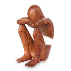 Wooden Abstract Rest Yogi Man Sculpture