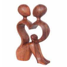 Wooden Abstract Heart Shared Sculpture
