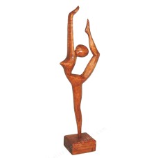 Wooden Brown Ballerina Leg Up Sculpture
