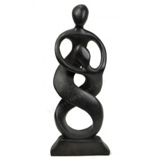 Wooden Black Abstract Couple Dancing Sculpture