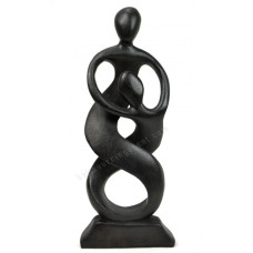 Wood Black Abstract Couple Dancing Statue