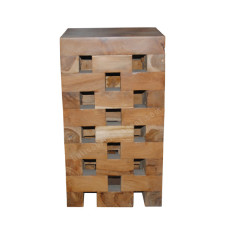 Mosaic Teak Accent End Table