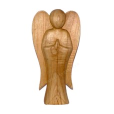 Wooden Natural Angel Sculpture 35 cm