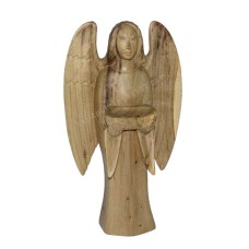 Wooden Natural Angel Sculpture 20 cm