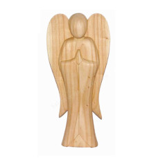 Wood Natural Angel Sculpture 45 cm