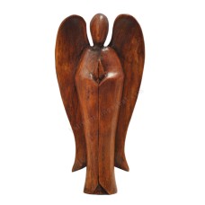 Wooden Brown Angel Sculpture 45 cm