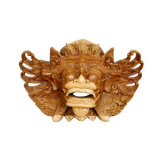 Wood Natural Barong Mask 20 cm