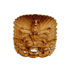 Wooden Balinese Barong Mask Natural 20 cm