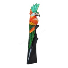 Wooden Green Red Crested Cockatoo On Stand 80 cm