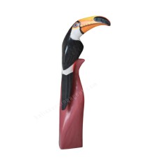 Wooden Black White Toucan On Stand 50 cm