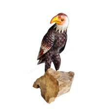 Wooden Standing Eagle On Base 45 cm