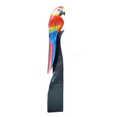 Wooden Red Blue Parrot On Stand 80 cm