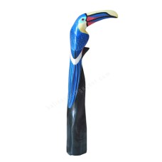 Wooden Blue Toucan On Stand 80 cm