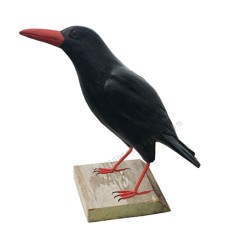 Wooden Cornish Chough Bird On Base 22 cm