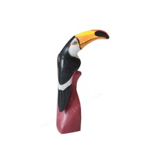 Wooden Black White Toucan On Stand 30 cm