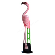 Wooden Pink Standing Flamingo On Base 100 cm
