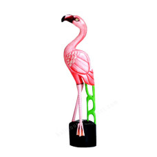 Wood Pink Standing Flamingo On Base 60 cm