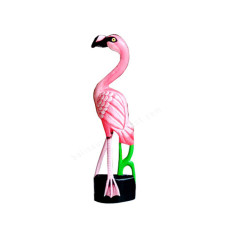 Wood Pink Standing Flamingo On Base 50 cm