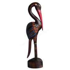 Wooden Antique Brown Blue Red Flamingo 100 cm