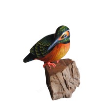 Wooden Bird Kingfisher On Base 19 cm