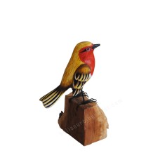 Wooden Robin Bird On Base 15 cm