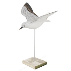 Wooden Flying Sanderling Bird On Base 30 cm 