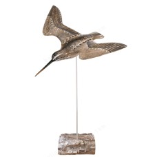 Wooden Snipe Flying Bird On Base 40 cm 