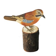 Wooden Tit Garden Bird On Tree Stump 17 cm