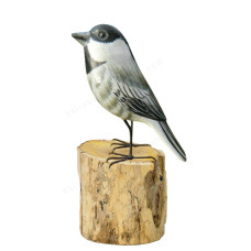 Wood Garden Tit Bird On Tree Stump 17 cm