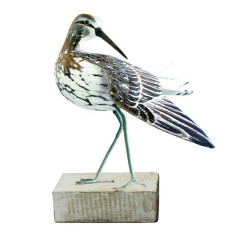 Wood Sandpiper Preening Bird On Base 27 cm