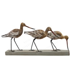 Wooden Three Godwit Birds On Base 60 cm