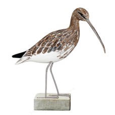 Wooden Curlew Bird On Base 30 cm