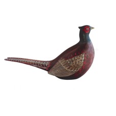 Wooden Pheasant Bird Ornament 40 cm 
