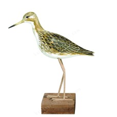Wooden Ruff Bird Standing On Base 32 cm 