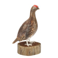 Wooden Grouse Male On Round Base 37 cm