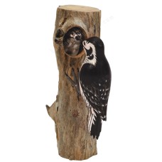 Wooden Lesser Spotted Woodpecker Bird 25 cm